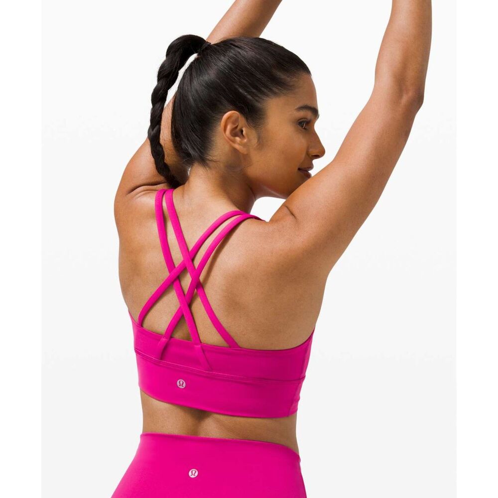 Lululemon Energy Bra Long Line Medium Support B–D Cup Ripened Raspberry